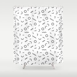 Memphis Style Abstract Pattern (black/white) Shower Curtain