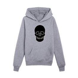 Simply Spooky Collection - Skull - Bat Black and Bone White Kids Pullover Hoodies