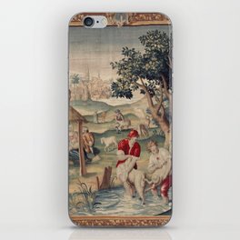 Antique 17th Century Sheep Farming Pastoral Tapestry iPhone Skin