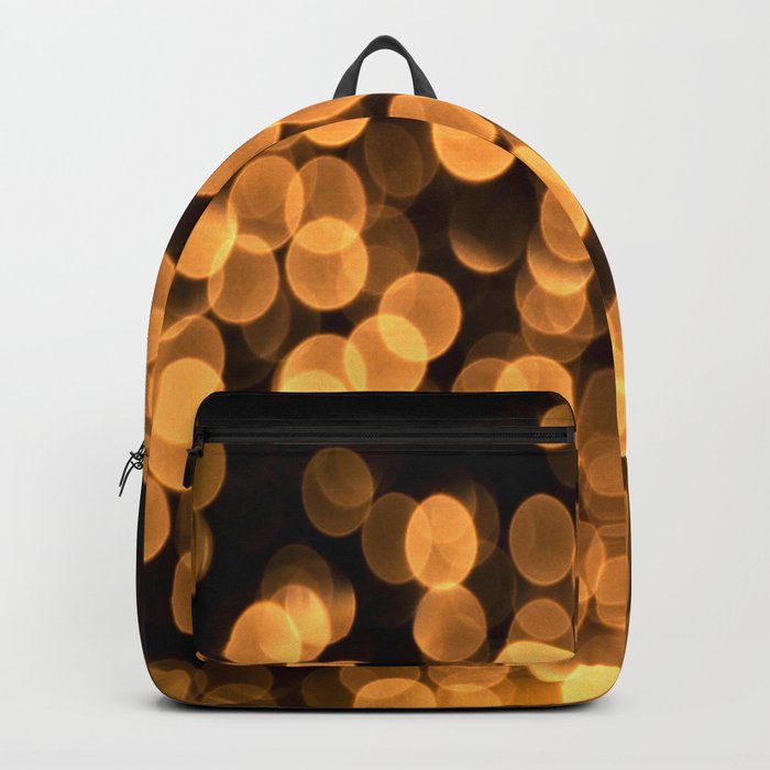 Golden Bokeh Light On A Black Background Decor Society6 Backpack