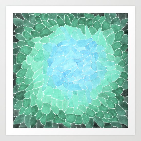 Abstract Sea Glass Art Print By Hayleyhackler Society6
