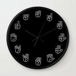 Sign Language Cloack Wall Clock | Deafculture, Fingerspelling, Black And White, Digital, Signlanguage, Hardofhearing, Rochesterny, Asl, Interpreter, Graphicdesign 