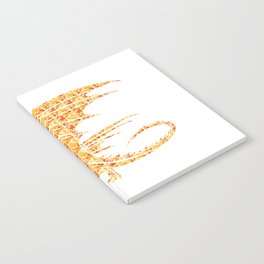 Dragon Silhouette Filled with Fiery Flames with Fiery Flames Notebook