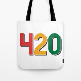 420 Drop Shadow Typography (Rasta Colours) Tote Bag
