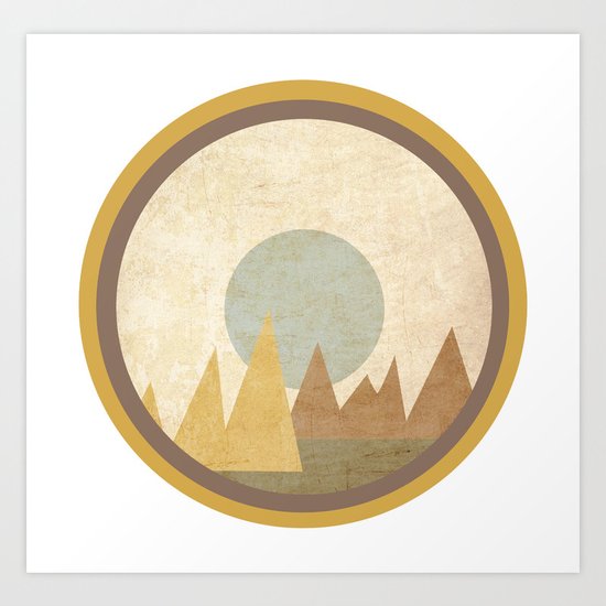 Moon & Mountains Art Print