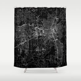 Huntsville Black Map Shower Curtain