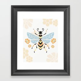Honey Bee Abstract Pattern Framed Art Print