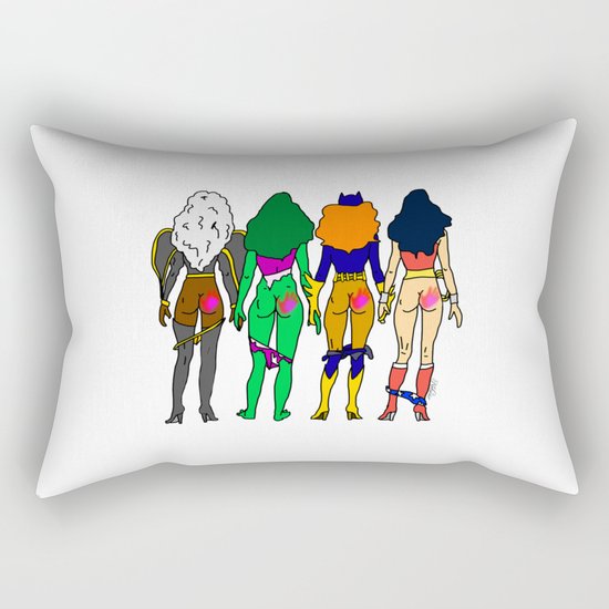 Superhero Love 2 - Foursome Rectangular Pillow