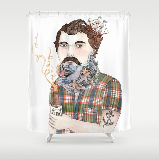 Flock of Beards Shower Curtain