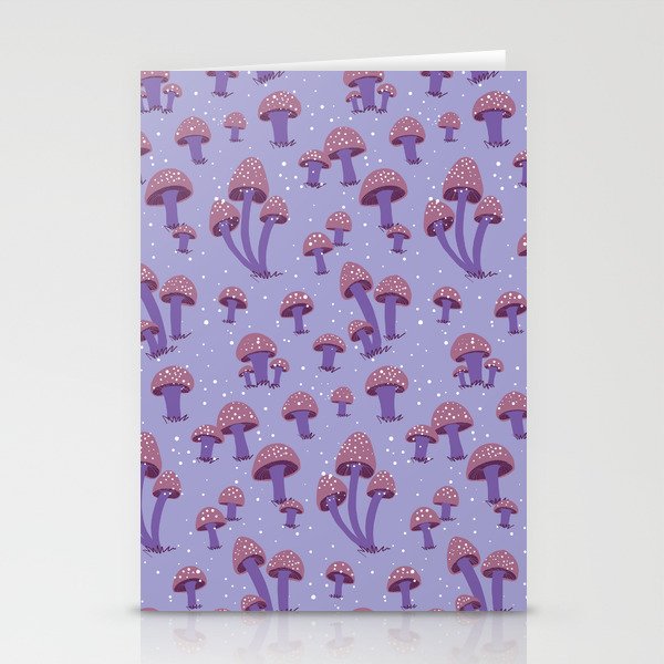 Magic Mushrooms in Very Peri Stationery Cards