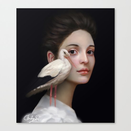 Miss Stork Canvas Print