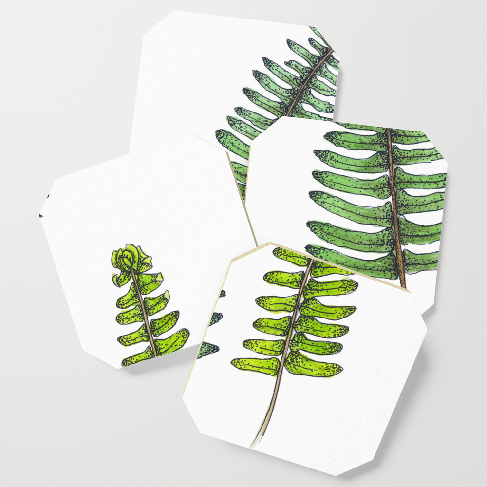 New Zealand Ferns Coasters by alannajosietextiles