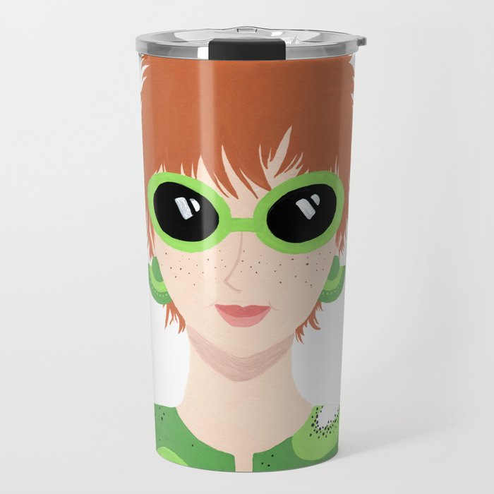 Cool Girl in Green Travel Mug