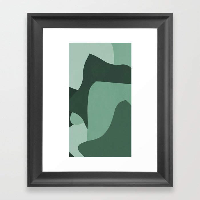 Abstraction in Green Framed Art Print