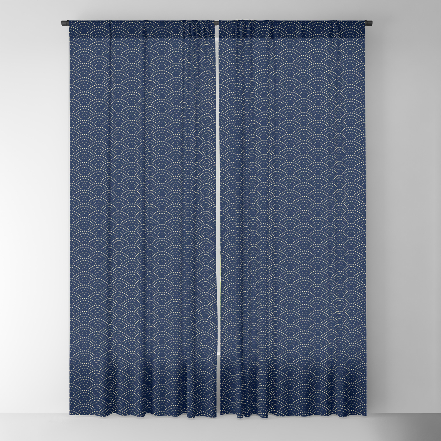 Japanese Blue Wave Seigaiha Indigo, Blackout Curtains Blue Pattern