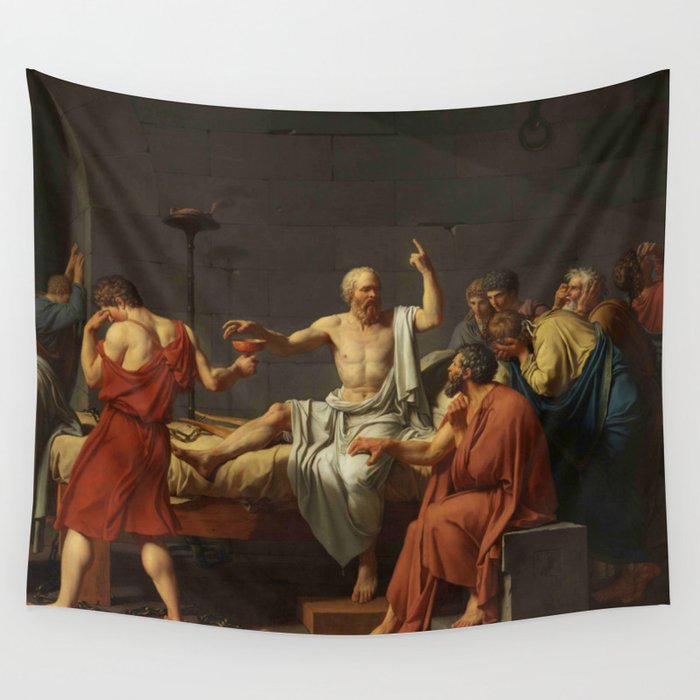 David, The death of Socrates Wall Tapestry