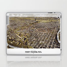 Perspective map of Fort Worth, Texas-1891 vintage pictorial map Laptop Skin