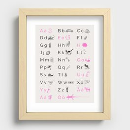 Swedish Alphabet Recessed Framed Print