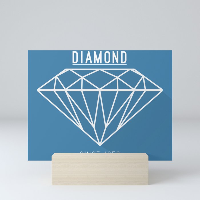 Diamond Shape - BlueWhite Mini Art Print