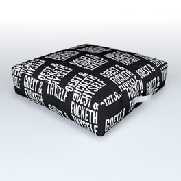 GOEST AND FUCKETH THYSELF (Black & White) Outdoor Floor Cushion