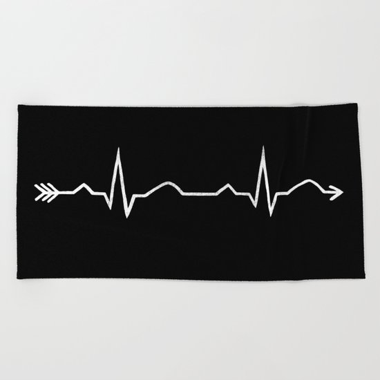 ecg arrow Beach Towel