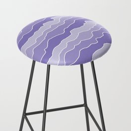 Four Shades of Lavender with White Squiggly Lines Bar Stool