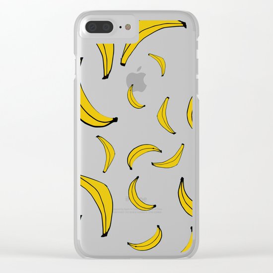 Sea of bananas pink Clear iPhone Case