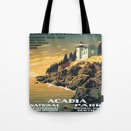 Vintage poster - Acadia National Park Tote Bag