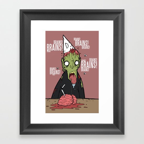 Brains! Framed Art Print