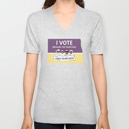 They Marched (purple yellow version) V Neck T Shirt