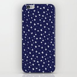 Snowflakes and dots - blue and white iPhone Skin