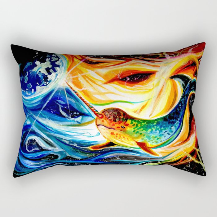 Space Narwhal Rectangular Pillow