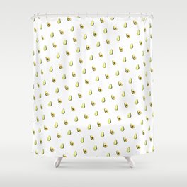 Avocado Print | White Shower Curtain