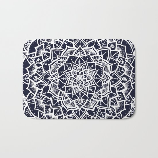 Midnight Blue Mandala Bath Mat