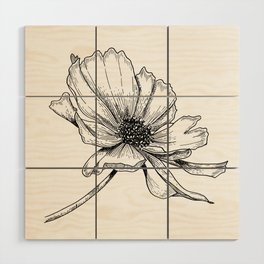 Cosmo - Floral Line Drawing Wood Wall Art