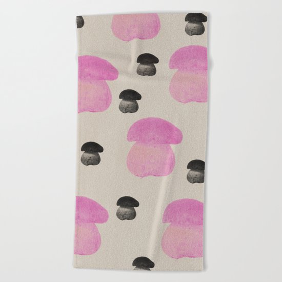 Mushroom pink Beach Towel