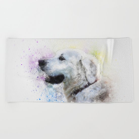 Abstract Colorful Dog Beach Towel