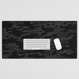 Black modern camouflage pattern. vector background illustration  Desk Mat