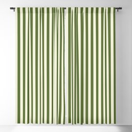 [ Thumbnail: Beige and Dark Olive Green Colored Pattern of Stripes Blackout Curtain ]