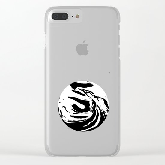World's Threshold Black and White Marbling, Marbles Lost Clear iPhone Case
