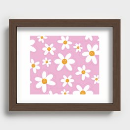 Happy Daisy in Pink Recessed Framed Print