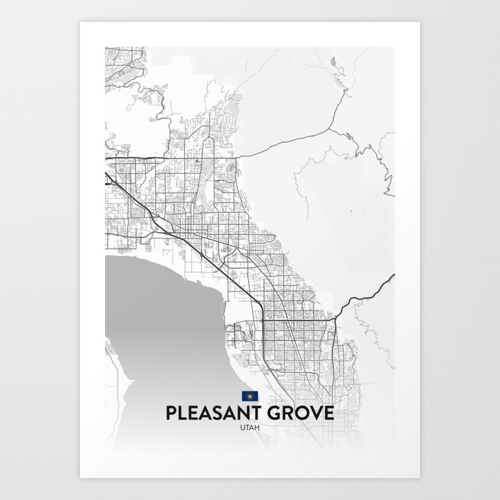 Pleasant Grove, Utah, United States - Light City Map Art Print