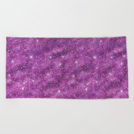 Violet Diamond Studded Glam Pattern Beach Towel
