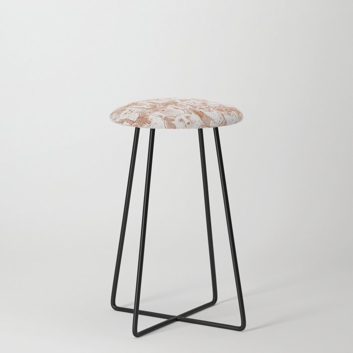 just foxes rust soft white Counter Stool