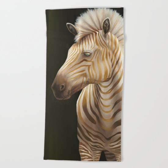 Zebra Animal Painting | Wildlife | Nature Art | Albino | Africa Beach Towel