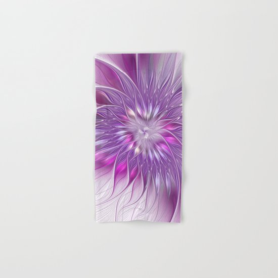 Pink Flower Passion, Abstract Fractal Art Hand & Bath Towel