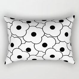 Pop-Art Cartoon Black and White Simple Flowers Rectangular Pillow