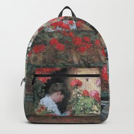 Childe Hassam - Geraniums Backpack