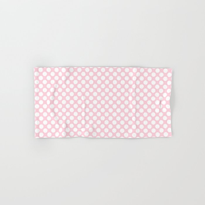 Large White Spots on Light Soft Pastel Pink Hand & Bath Towel by Honor