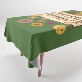Elegant Fuck It Quote with Retro Spring Floral Vintage Art on Green Tablecloth